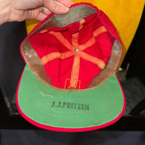 1950s–60s USMC Durene Cotton Ringer Tee & Cap Set Marine Corps Yellow Red Large - Picture 5 of 6